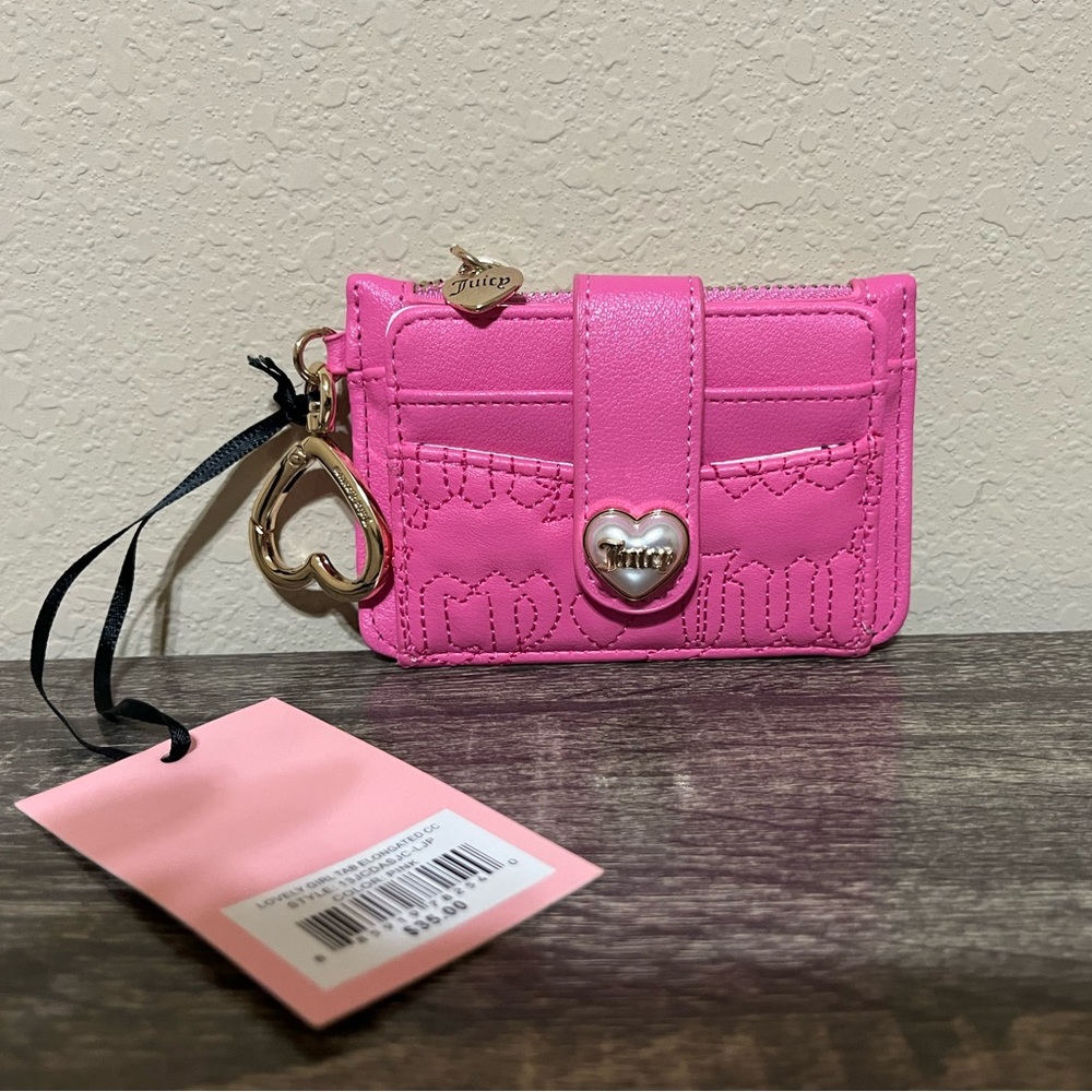 Juicy Couture Vibrant Pink Key & Card Holder